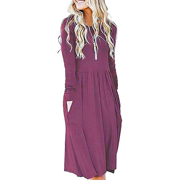 Auselily Dresses & Skirts - Adorable Auselily Mauve Dress Brand New!